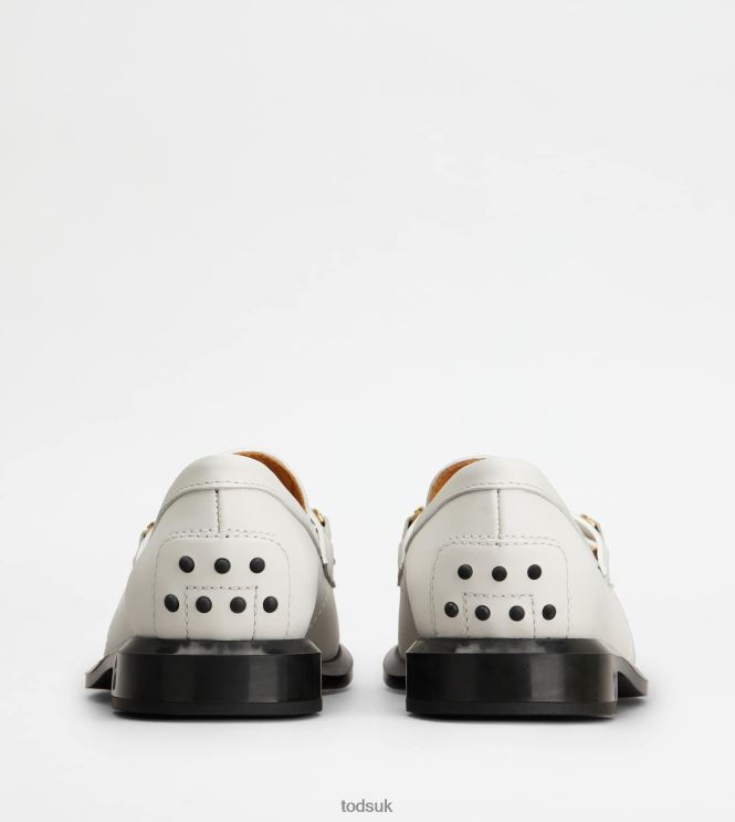 Tod's Women Loafers in Leather with Fringes 602L8440 White