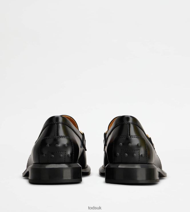 Tod's Women Loafers in Leather with Fringes 602L8442 Black