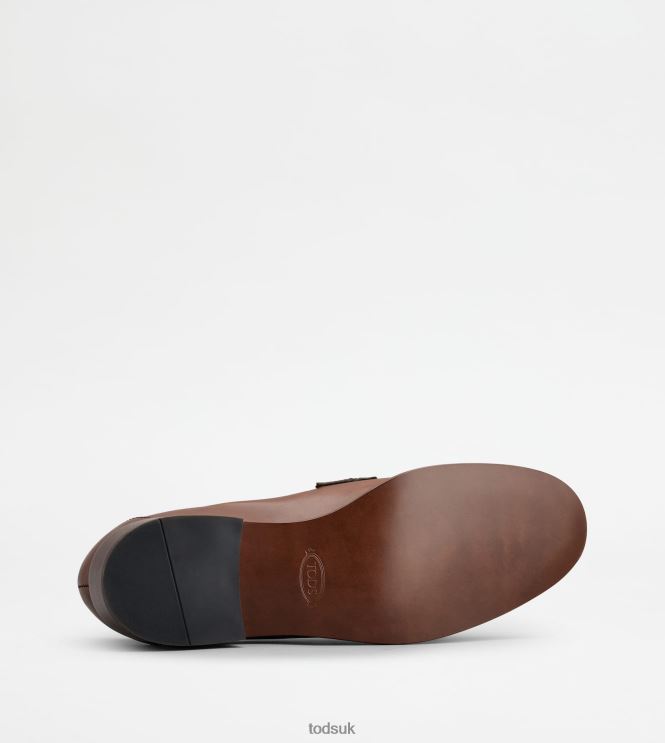 Tod's Women Loafers in Leather with Tassels 602L8413 Brown