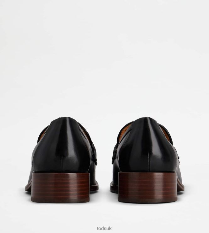 Tod's Women Loafers in Leather with Tassels 602L8414 Black