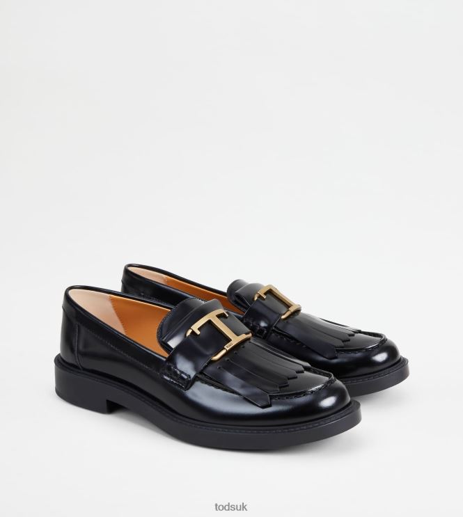 Tod's Women T Timeless Loafers in Leather 602L8422 Black