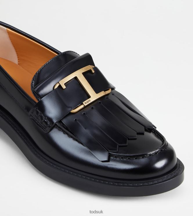 Tod's Women T Timeless Loafers in Leather 602L8422 Black