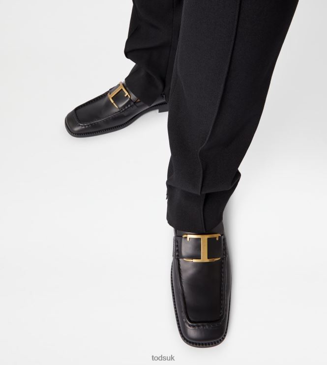 Tod's Women T Timeless Loafers in Leather 602L8456 Black