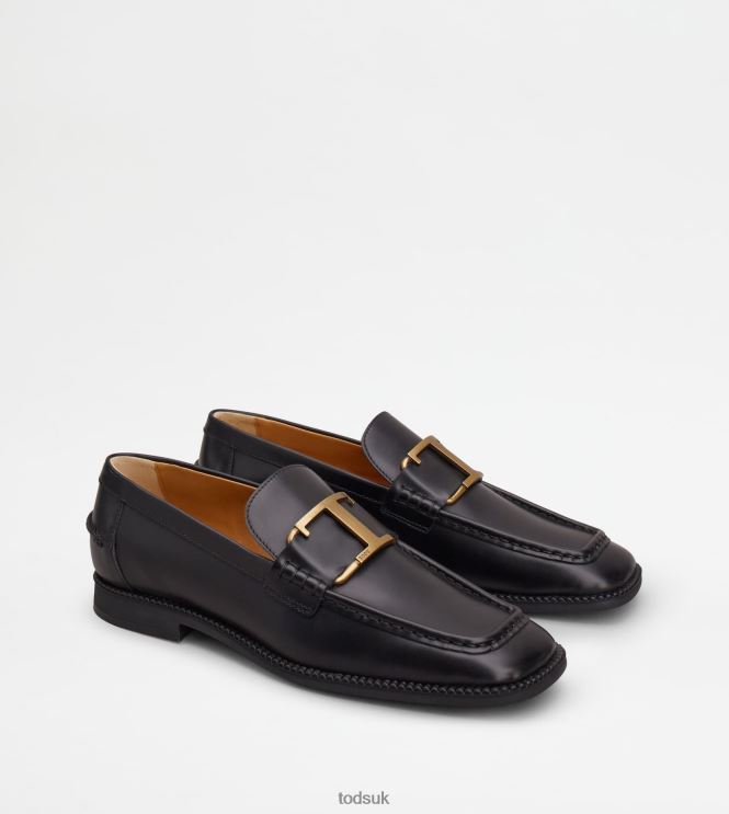 Tod's Women T Timeless Loafers in Leather 602L8456 Black