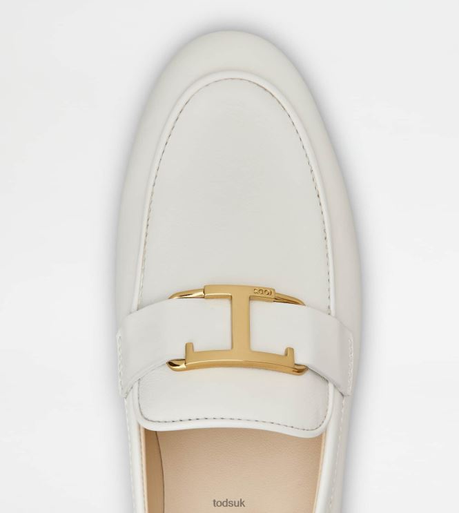 Tod's Women T Timeless Loafers in Leather 602L8459 White