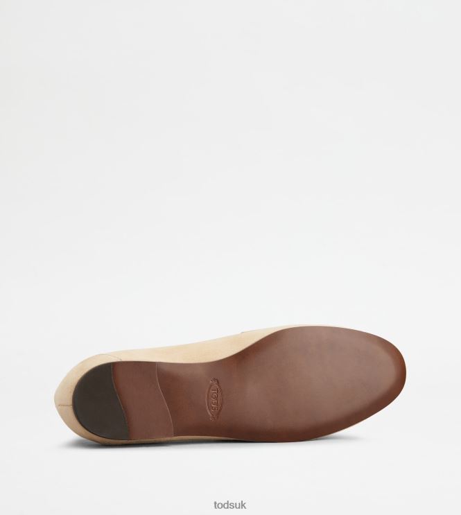 Tod's Women T Timeless Loafers in Suede 602L8460 Beige