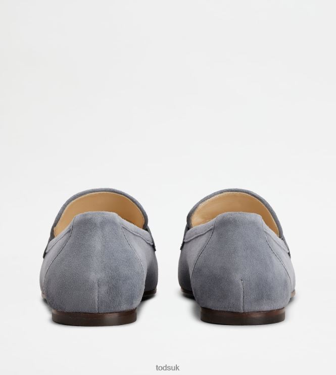 Tod's Women T Timeless Loafers in Suede 602L8461 Grey