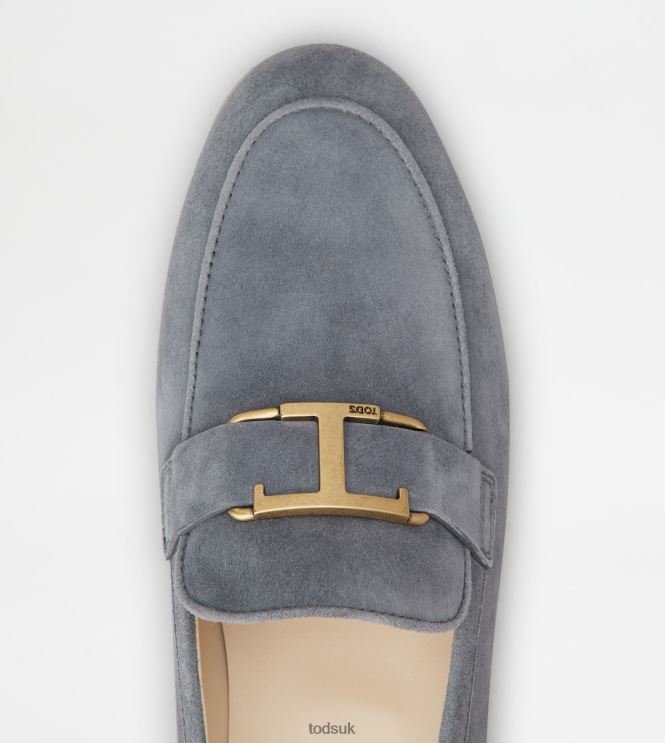 Tod's Women T Timeless Loafers in Suede 602L8461 Grey