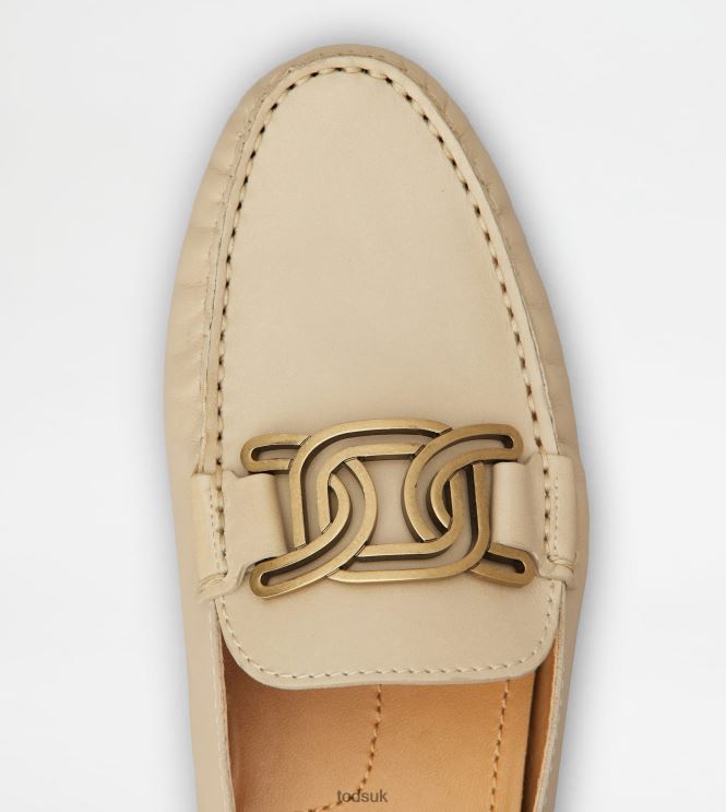 Tod's Women Gommino Mule Shoes in Leather 602L84228 Beige