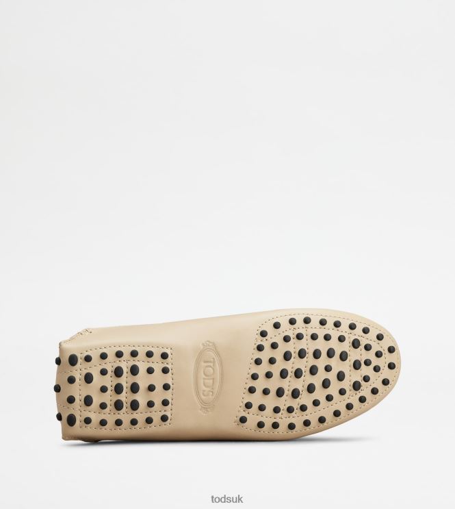 Tod's Women Gommino Mule Shoes in Leather 602L84228 Beige