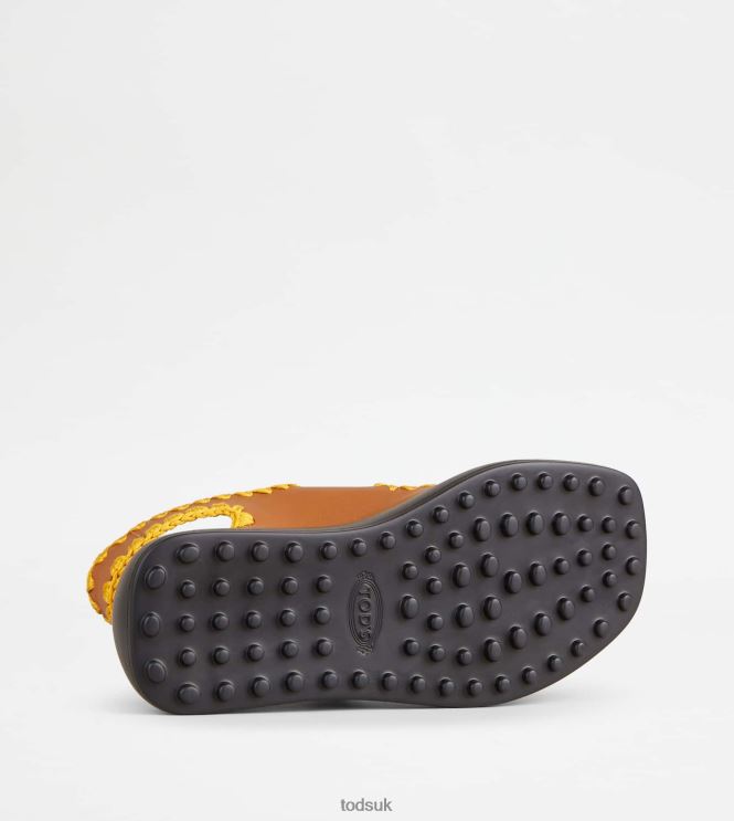 Tod's Women Double Strap Sandals in Leather 602L84202 Brown