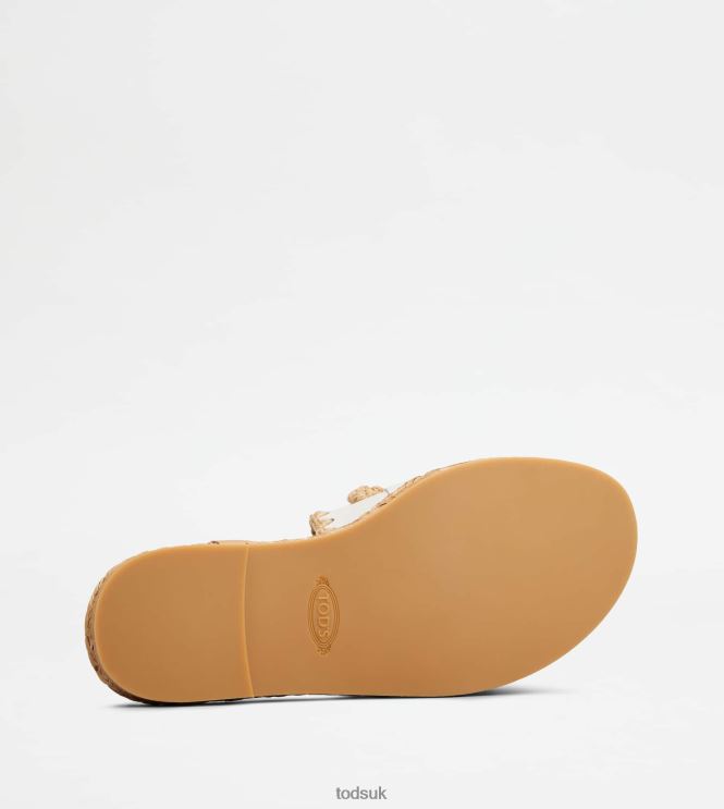 Tod's Women Kate Sandals in Leather 602L84196 White