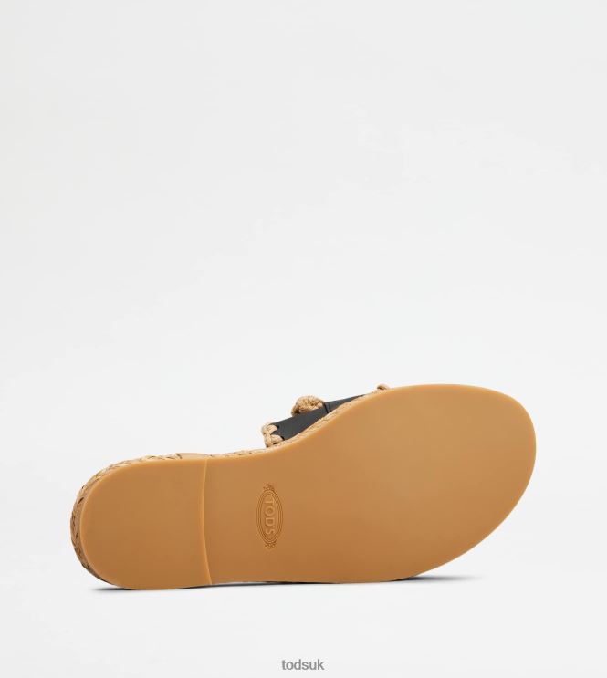 Tod's Women Kate Sandals in Leather 602L84197 Black