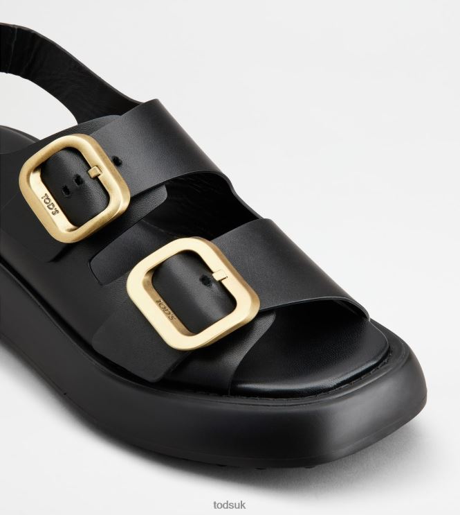 Tod's Women Sandals in Leather 602L84207 Black