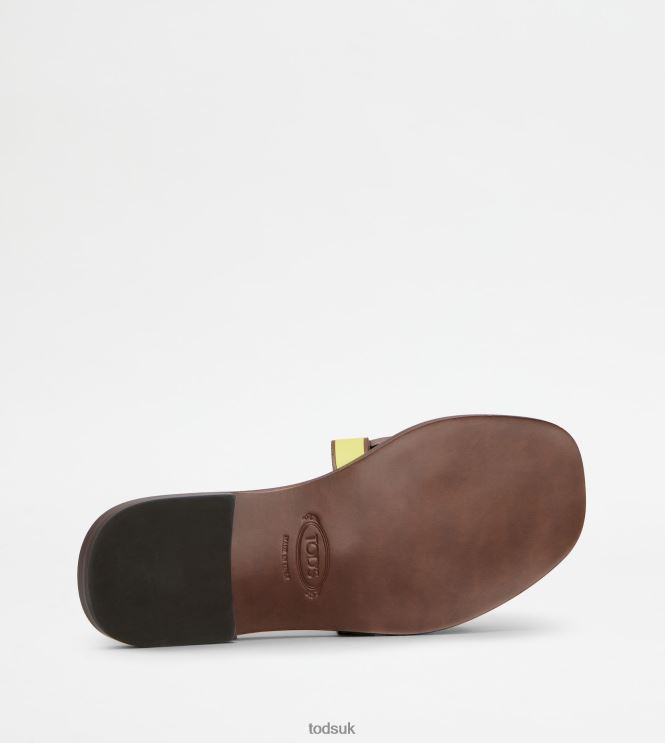 Tod's Women Sandals in Leather 602L84213 Yellow