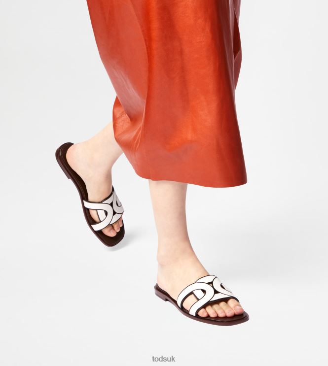 Tod's Women Sandals in Leather 602L84215 White