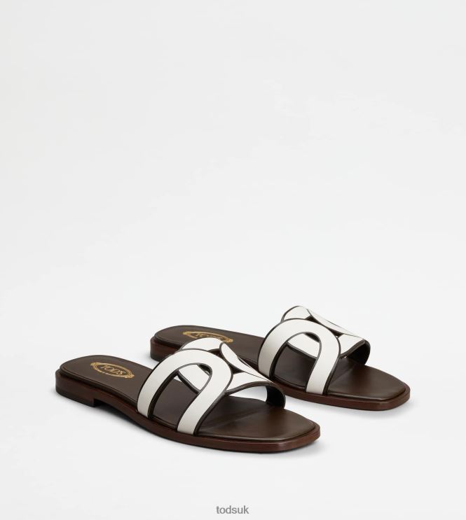 Tod's Women Sandals in Leather 602L84215 White