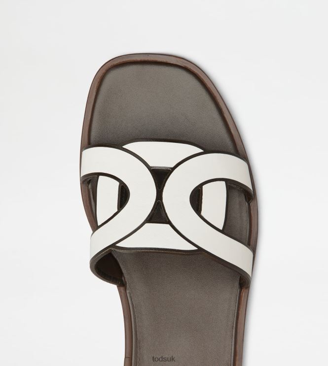 Tod's Women Sandals in Leather 602L84215 White