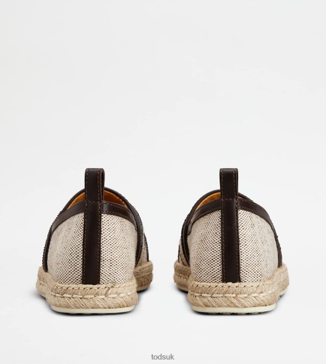 Tod's Women Kate Slip-Ons in Canvas and Leather 602L84200 Brown