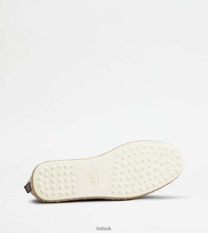 Tod's Women Kate Slip-Ons in Canvas and Leather 602L84200 Brown