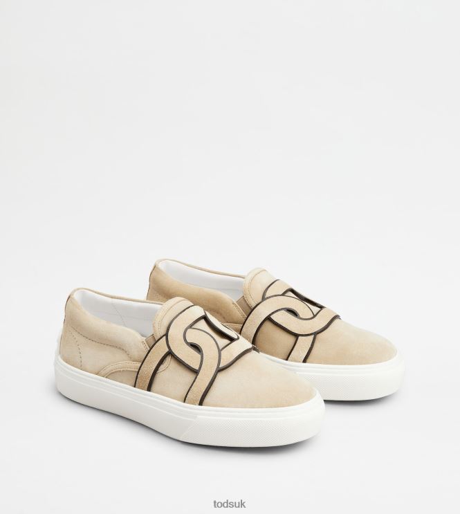 Tod's Women Kate Slip-Ons in Suede 602L84151 Beige