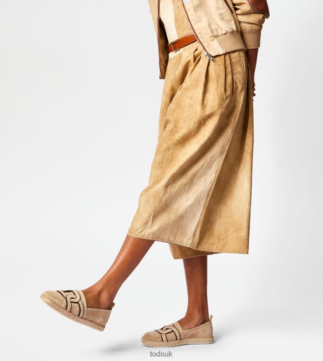 Tod's Women Kate Slip-ons in Suede 602L84198 Beige