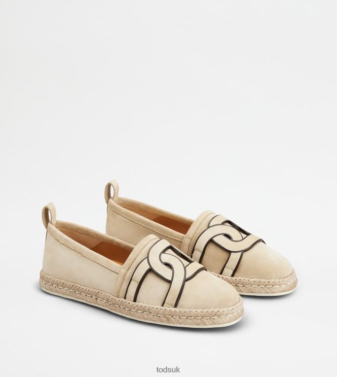 Tod's Women Kate Slip-ons in Suede 602L84198 Beige