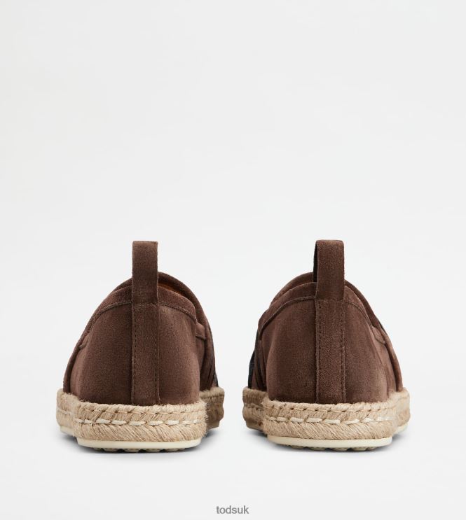 Tod's Women Kate Slip-ons in Suede 602L84201 Brown