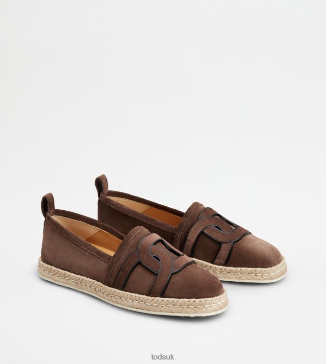 Tod's Women Kate Slip-ons in Suede 602L84201 Brown