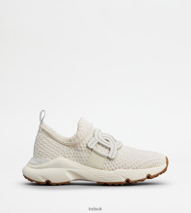 Tod's Women Slip-On Sneakers in Fabric 602L84119 Off White