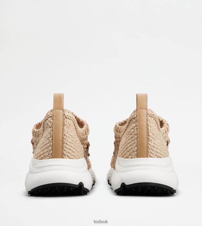 Tod's Women Slip-On Sneakers in Fabric 602L84121 Beige