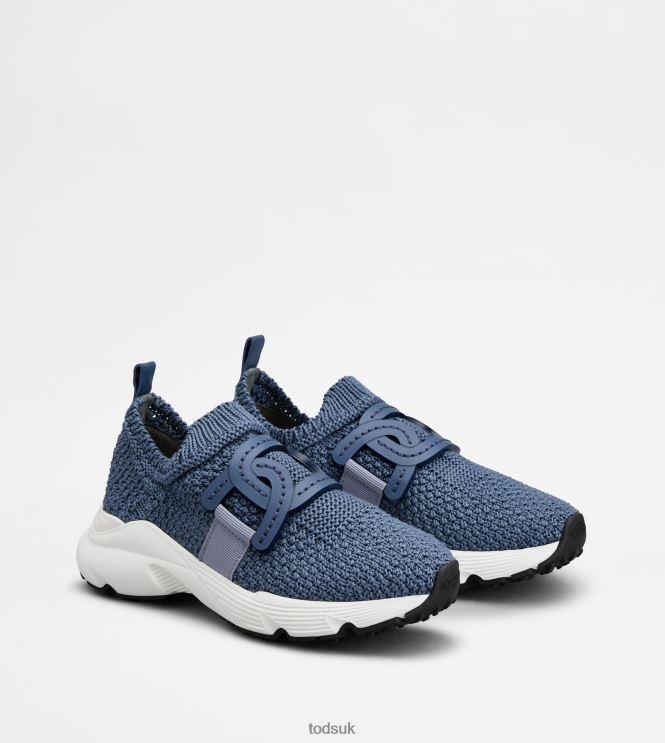 Tod's Women Slip-On Sneakers in Fabric 602L84122 Blue