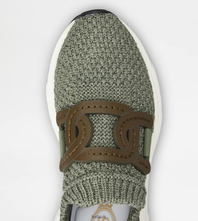 Tod's Women Slip-On Sneakers in Fabric 602L84123 Green