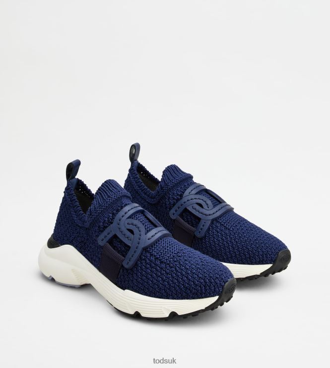 Tod's Women Slip-On Sneakers in Fabric 602L84127 Blue