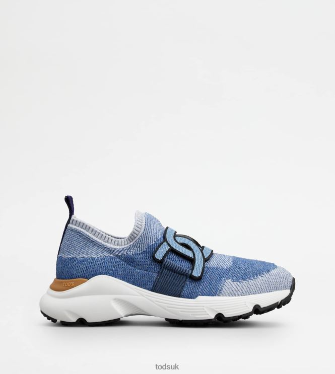 Tod's Women Slip-on Sneakers in Denim 602L84120 Blue/Light Blue