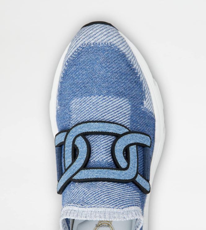 Tod's Women Slip-on Sneakers in Denim 602L84120 Blue/Light Blue