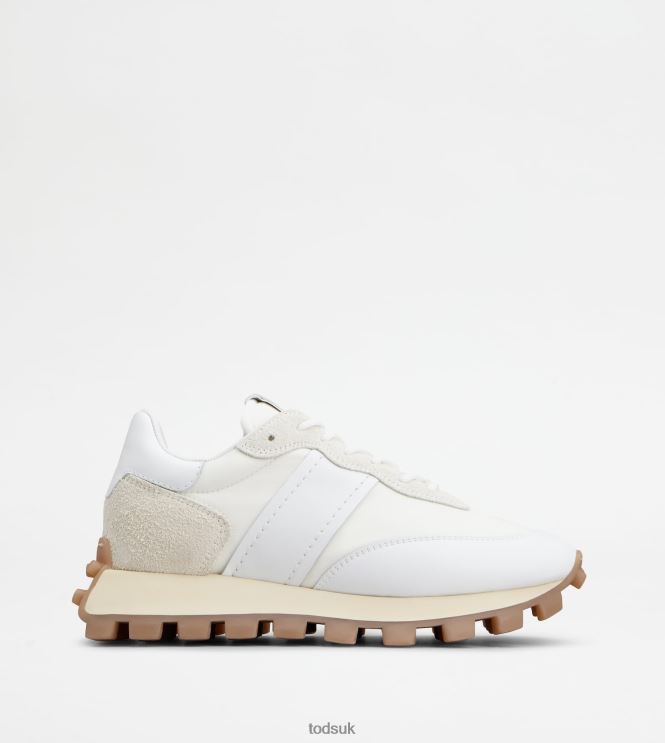 Tod's Women Sneakers 1T in Leather and Fabric 602L84130 White