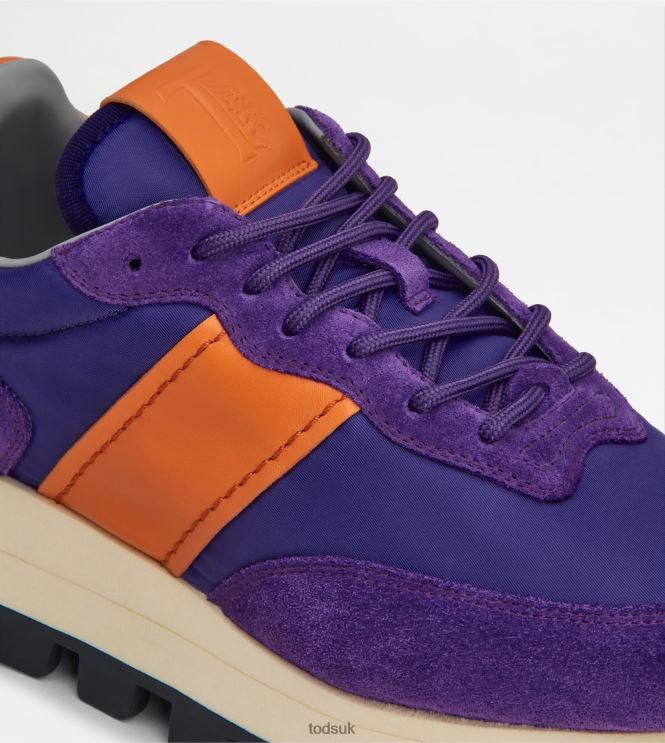 Tod's Women Sneakers 1T in Suede and Fabric 602L84133 Violet