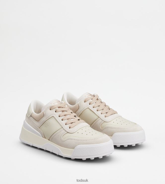 Tod's Women Sneakers in Suede and Smooth Leather 602L84129 Off White