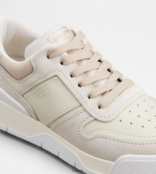 Tod's Women Sneakers in Suede and Smooth Leather 602L84129 Off White