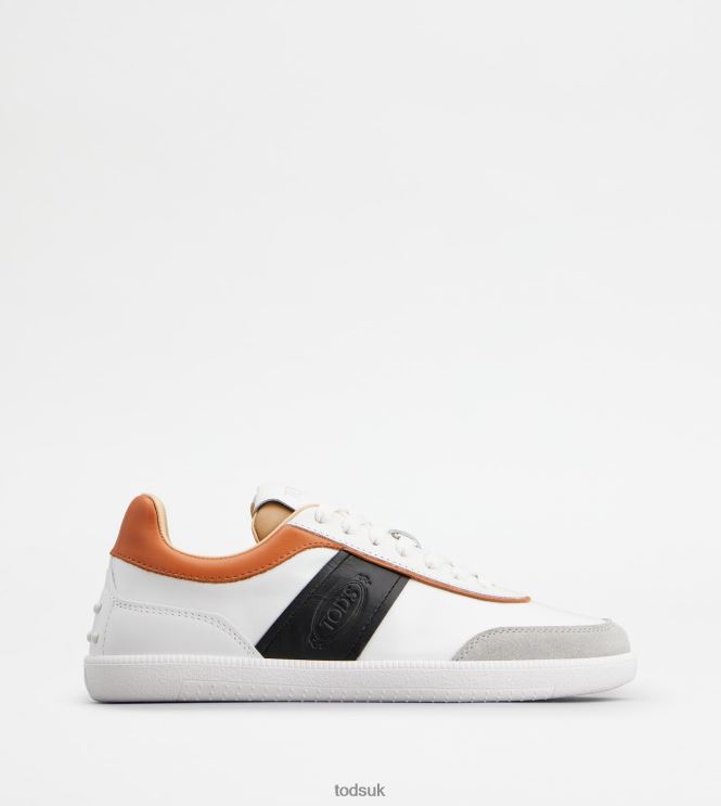 Tod's Women Tabs Sneakers in Leather 602L84137 White/Black/Brown