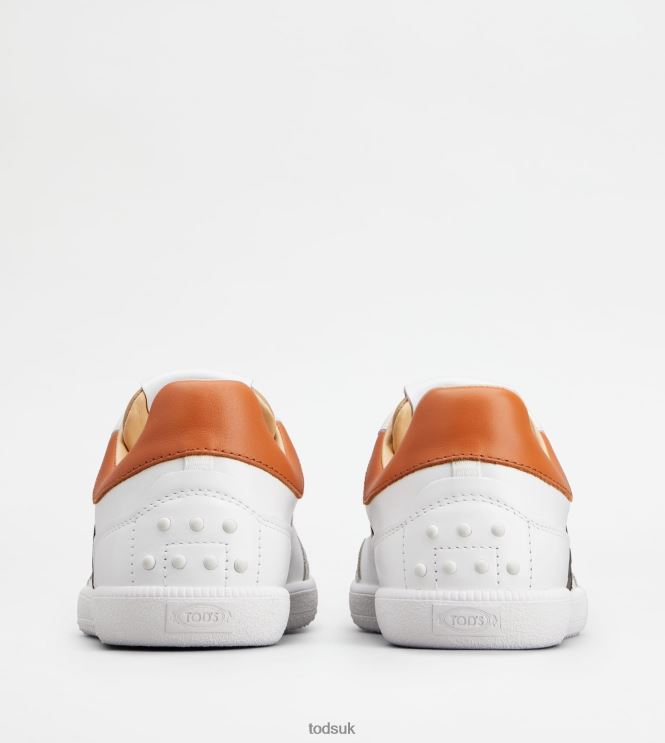 Tod's Women Tabs Sneakers in Leather 602L84137 White/Black/Brown