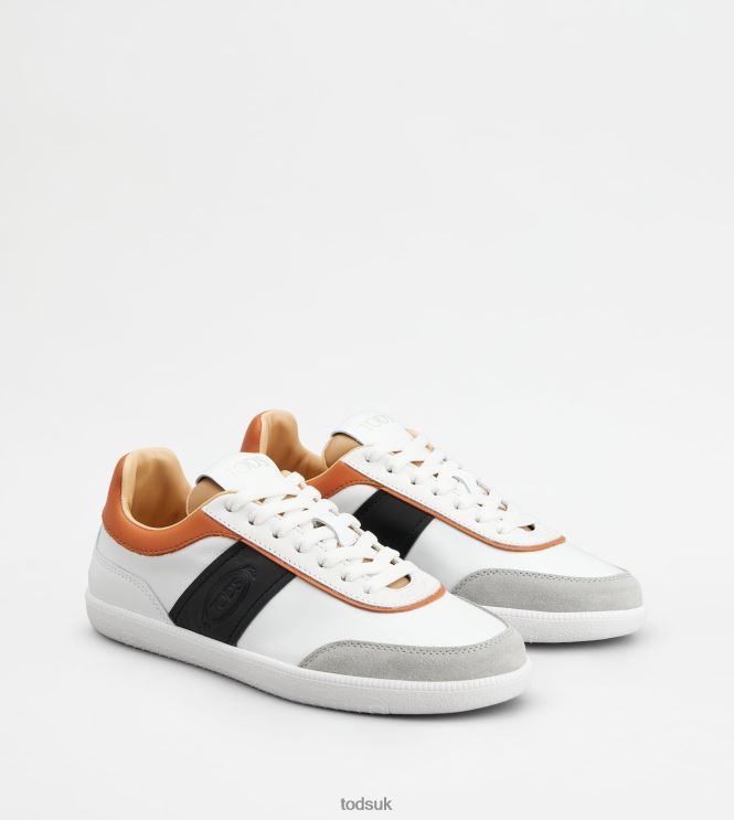 Tod's Women Tabs Sneakers in Leather 602L84137 White/Black/Brown