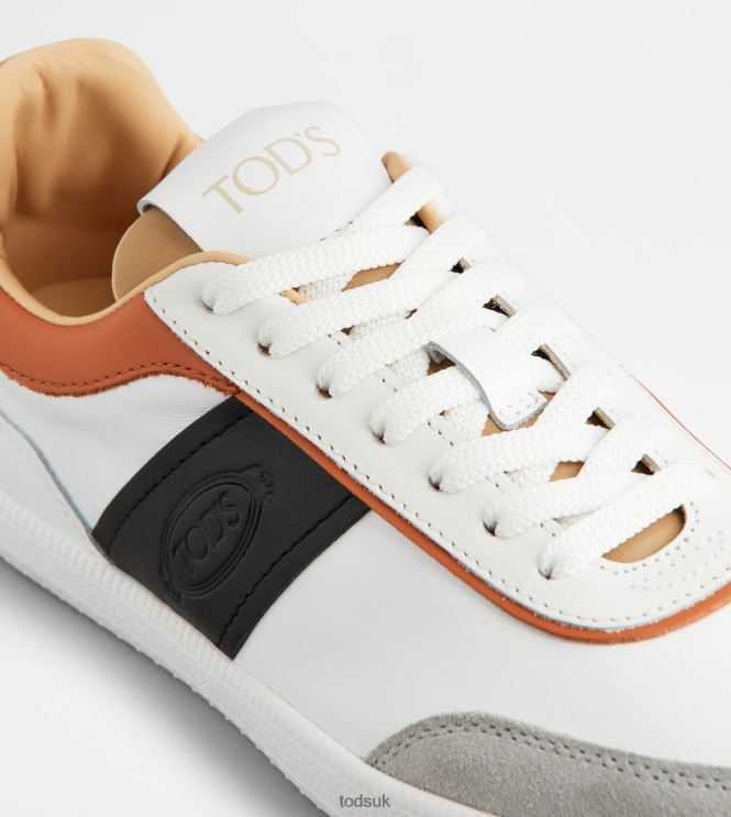 Tod's Women Tabs Sneakers in Leather 602L84137 White/Black/Brown