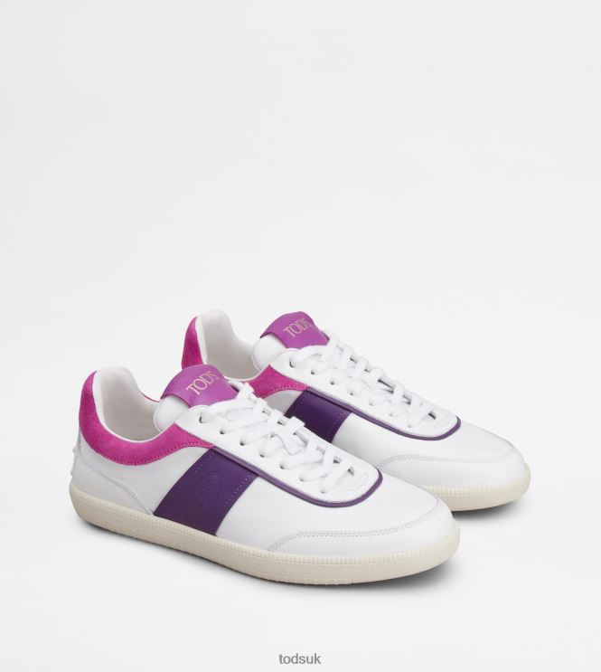 Tod's Women Tabs Sneakers in Leather 602L84142 White/Violet