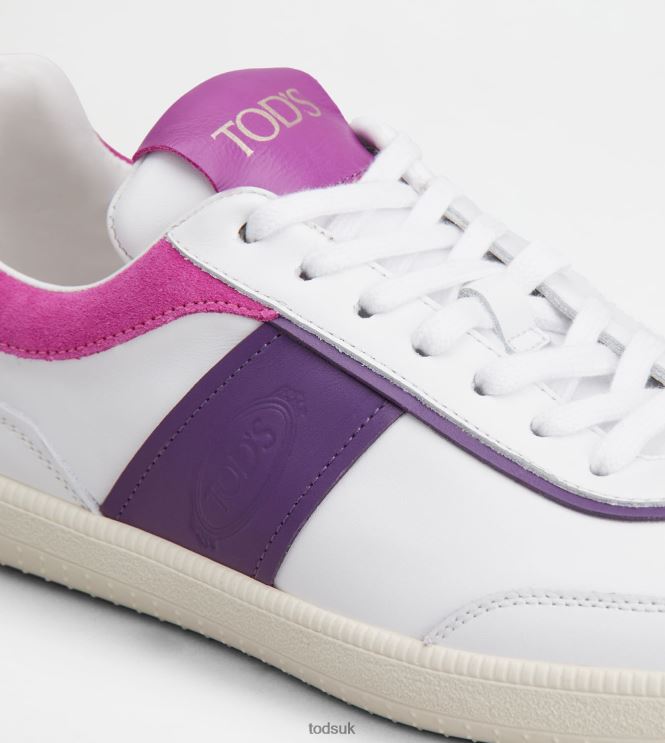 Tod's Women Tabs Sneakers in Leather 602L84142 White/Violet