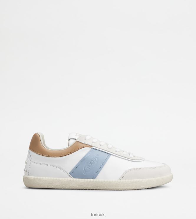 Tod's Women Tabs Sneakers in Suede 602L84138 Light Blue/White/Beige