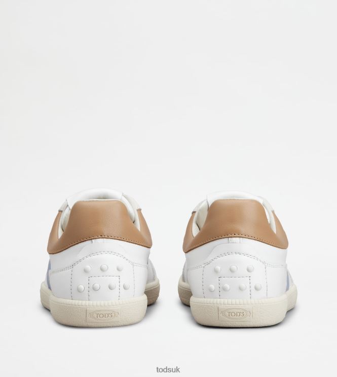 Tod's Women Tabs Sneakers in Suede 602L84138 Light Blue/White/Beige