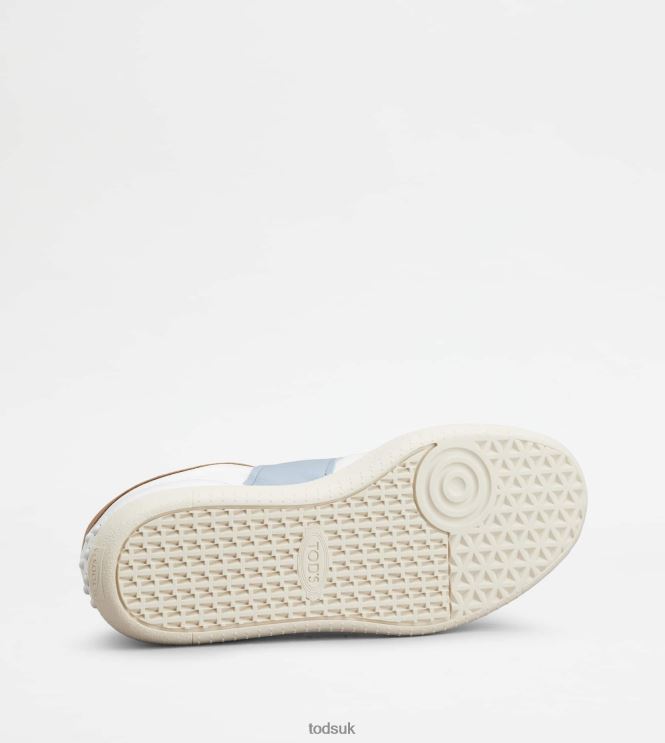 Tod's Women Tabs Sneakers in Suede 602L84138 Light Blue/White/Beige