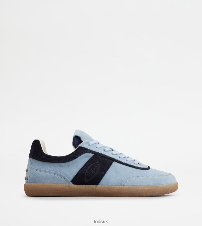 Tod's Women Tabs Sneakers in Suede 602L84139 Light Blue/Blue